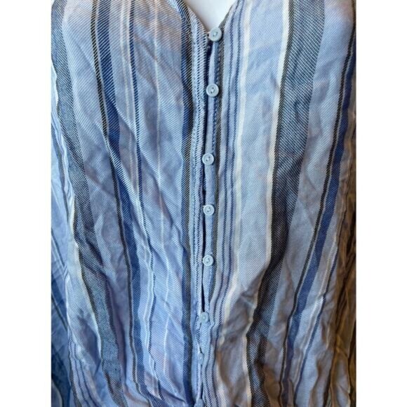 Ana Blue & White Striped Rayon Tie-Front Blouse Top XL - Picture 11 of 11